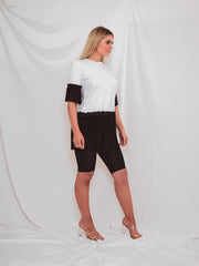 Vestido de camiseta de dobladillo de tul ruffle