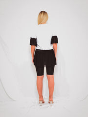 Vestido de camiseta de dobladillo de tul ruffle