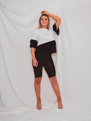 Tulle Ruffle Hem & Sleeve T-Shirt