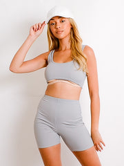 Ribbed Bralet & Shorts Co-ord