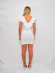 Frill Neckline & Front Mini Dress