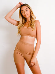 Ribbed Bralet & Shorts Co-ord