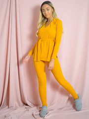 Ribbed Side Split Top & Trouser Co-ord