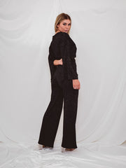 Lurex Split Sleeve Crop Top & Hose Co-ordte