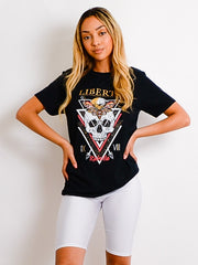 Camiseta impresa de Skull Liberte