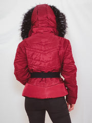 Padded Jacket With Detachable Buckle Belt