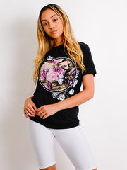 Schädel & Rosen gedrucktes T-Shirt