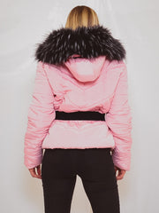 Padded Jacket With Detachable Buckle Belt