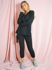 Top e inferior de punto de punto acanalado