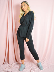 Top e inferior de punto de punto acanalado