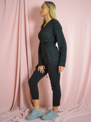 Top e inferior de punto de punto acanalado