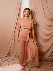 Ribbed Belted Lounge Set