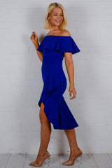 Wrap Over Frill Bardot Dress