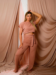 Ribbed Belted Lounge Set