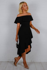 Wrap Over Frill Bardot Dress