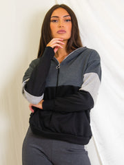 Contrast Colour Block Hoodie & Trouser Co-ord
