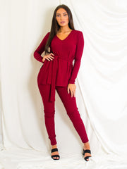 Ribbed Side Split Top & Trouser Co-ord