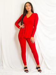 Ribbed Side Split Top & Trouser Co-ord