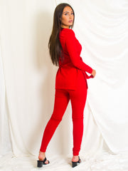 Ribbed Side Split Top & Trouser Co-ord