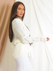 Cable Knit Detail Knitted Cardigan