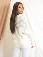 Cable Knit Detail Knitted Cardigan