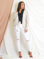 Cable Knit Detail Knitted Cardigan