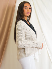 Cable Knit Detail Knitted Cardigan