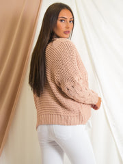 Cable Knit Detail Knitted Cardigan