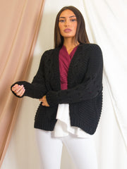 Cable Knit Detail Knitted Cardigan