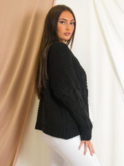 Cable Knit Detail Knitted Cardigan