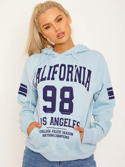 Kalifornien 98 Graphic Print Fleeced Hoodie