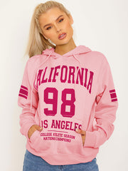 Kalifornien 98 Graphic Print Fleeced Hoodie