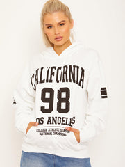 Kalifornien 98 Graphic Print Fleeced Hoodie