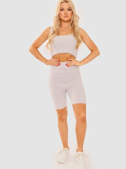 Faux Mohair Fur Crop Top & Shorts Co-ord
