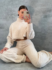 Teddy Crop Top & Hosen-Co-ordte