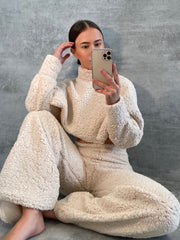 Teddy Crop Top & Hosen-Co-ordte