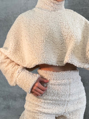 Teddy Crop Top & Hosen-Co-ordte