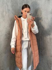 Longline Padded Hooded Gilet