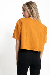 Applique Sequin Embellished Tiger Crop Top