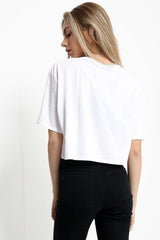 Applique Sequin Embellished Tiger Crop Top