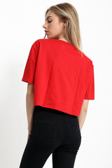 Applique Sequin Embellished Tiger Crop Top