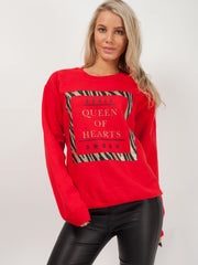 Queen Of Hearts Printed Sweatshirt Jumper