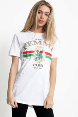 Femme Slogan Printed T Shirt