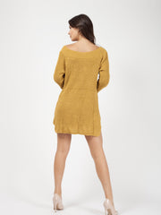 Knopfdetail gestricktes Jumper -Kleid