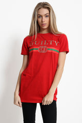 Guilty Slogan Printed T Shirt