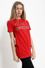 Guilty Slogan Printed T Shirt