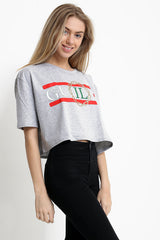 Cropped Guilty Slogan T Shirt