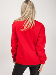 Bonjour Glitter Print Sweatshirt Jumper