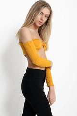 Long Sleeve One Shoulder Crop Top