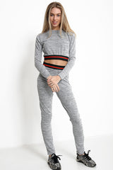 Red And Green Striped Waist Loungewear Set